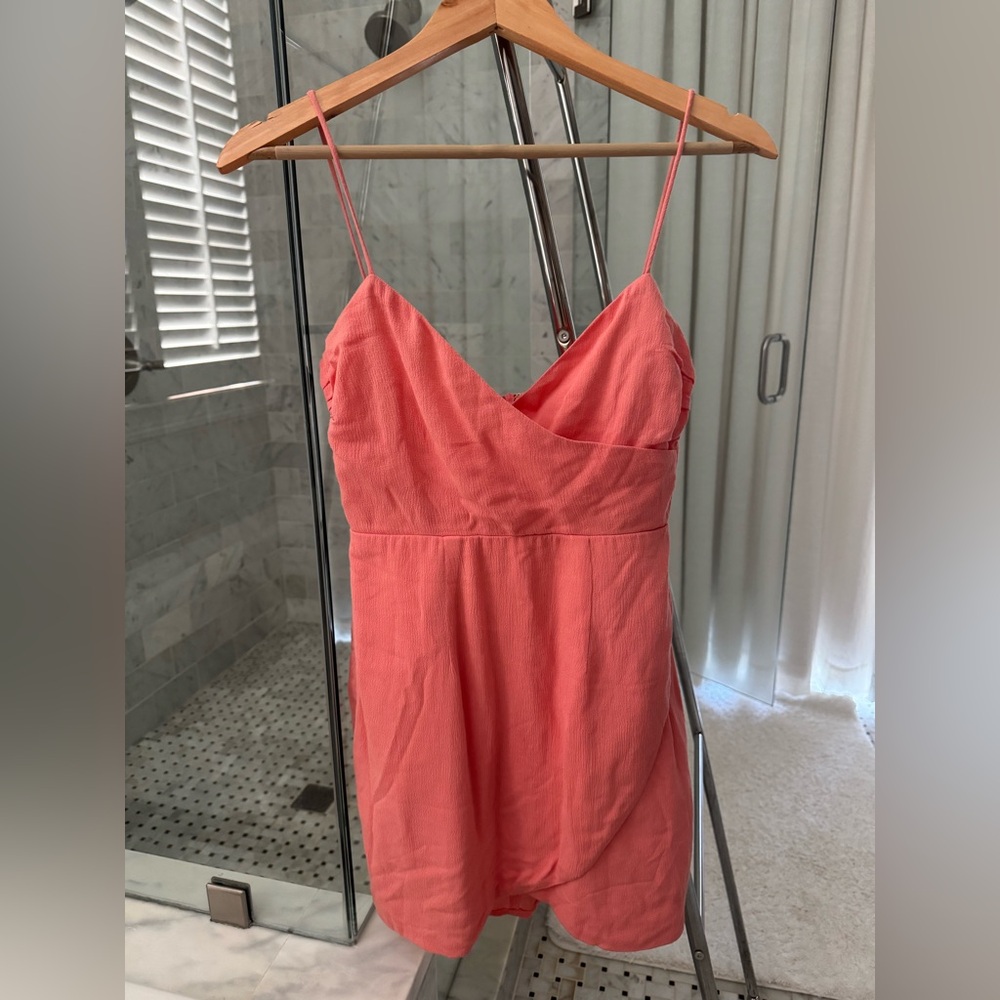 Coral Superdown spaghetti strap sweetheart dress